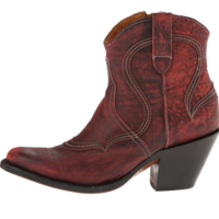 AMERICAN BRAND LUCCHESE WINE RED LEATHER COW BOY BOOTS - Thumbnail 2