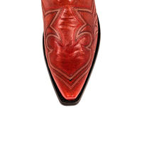 USA CORRAL DISTRESSED LEATHER CONTRAST INLAY UNIQUE STITCHED BOOTS - Thumbnail 1