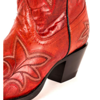 USA CORRAL DISTRESSED LEATHER CONTRAST INLAY UNIQUE STITCHED BOOTS - Thumbnail 3