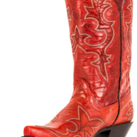 USA CORRAL DISTRESSED LEATHER CONTRAST INLAY UNIQUE STITCHED BOOTS - Thumbnail 4