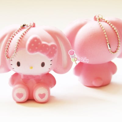 Jumbo hello kitty in a bunny costume squishy