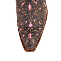 USA CORRAL BLACK TAN BROWN FLORAL LASER PINK DESIGN A1953 - Thumbnail 1