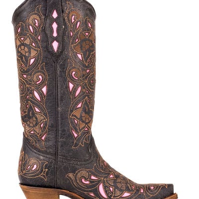 Usa corral black tan brown floral laser pink design a1953 - Thumbnail 5