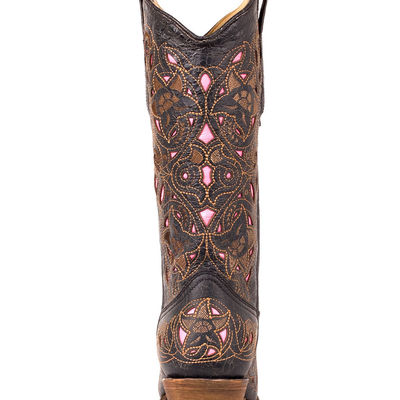 Usa corral black tan brown floral laser pink design a1953