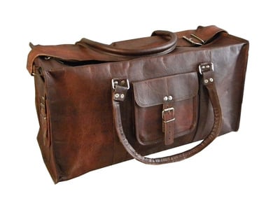 18" leather duffle bag gym bag travel bag luggage bag overnite bag holdall bag pure leather weekend bags duffel bags - durable and sturdy