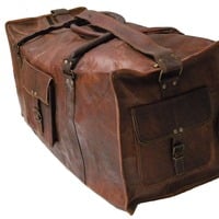 18" leather Duffle bag Gym bag Travel bag Luggage bag Overnite Bag Holdall bag Pure leather Weekend bags duffel bags - Durable and Sturdy - Thumbnail 3