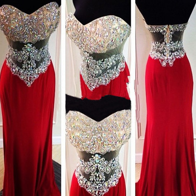 Red prom dresses,red sheath/column sweetheart floor-length chiffon 2016 prom dresses evening dresses 8645