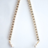 Transparent Glass Beads Metal Necklace NL1087 - Thumbnail 1
