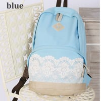 Fashion Cute Lace Canvas Backpack - Thumbnail 1