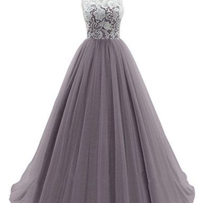 Sleeveless embroidery a-line chiffon prom dress，bridesmaid dress