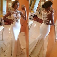 gorgeous prom dresses,White Trumpet/Mermaid Lace 2016 Prom Dresses Evening Dresses 220 - Thumbnail 3