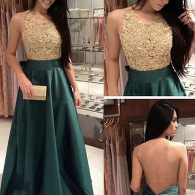 Prom dresses long,green a-line scoop taffeta 2016 prom dresses evening dresses 1289