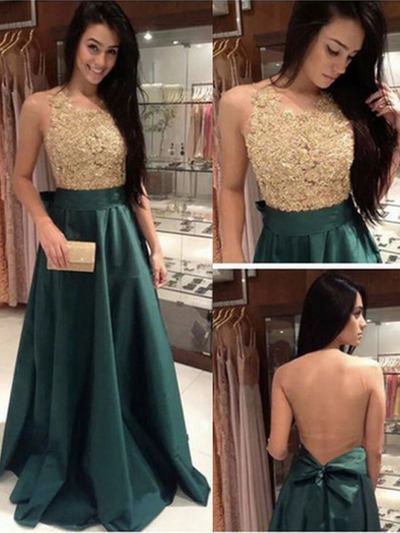 prom dresses long,Green A-line Scoop Taffeta 2016 Prom Dresses Evening Dresses 1289