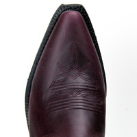 USA XTRAIL PURPLE COLOR LINE EMBROIDERED DARK RED COW BOY BOOTS - Thumbnail 2