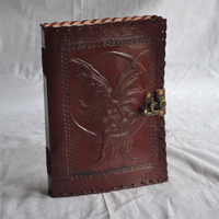 10x7 "Fairy Leather journal Embossed Journal Diary Dream book 120 Pages hand made - Thumbnail 1