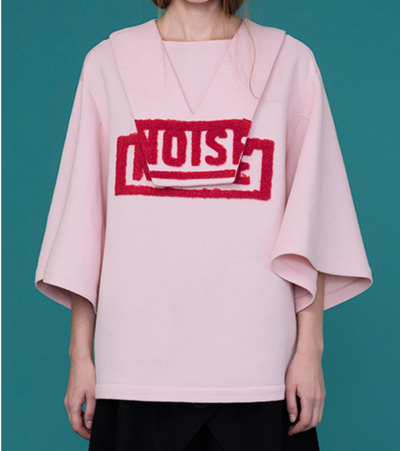 KOREAN BRAND STREET FASHION MID SLEEVE PINK COTTON SWEATSHIRT