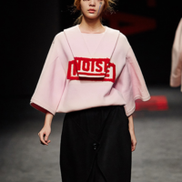 KOREAN BRAND STREET FASHION MID SLEEVE PINK COTTON SWEATSHIRT - Thumbnail 2