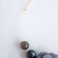 Flower Glass Bead Collar Necklace NL1079 - Thumbnail 3