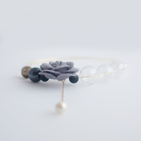 Flower Glass Bead Collar Necklace NL1079 - Thumbnail 1