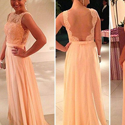 Flowy prom dresses,pink a-line bateau chiffon appliques prom dresses evening dresses 1250