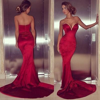 Mermaid sweetheart zipper floor-length sexy long prom dresses,evening dresses