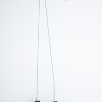 Square Onyx Beads Glass Necklace NL1077 - Thumbnail 1