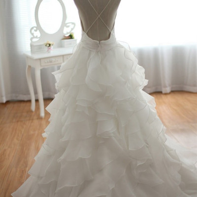 V-neck empire waist draping wedding dress ,bridal gown - Thumbnail 5