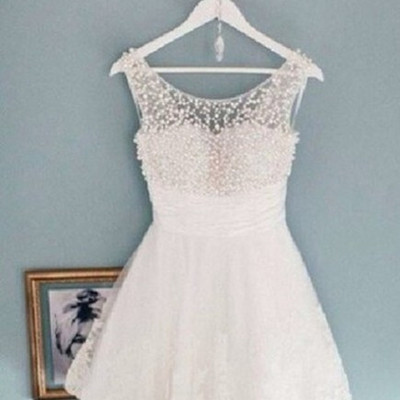 Scoop empire waist short v-back  cocktail dress ,homecoming dresses - Thumbnail 4