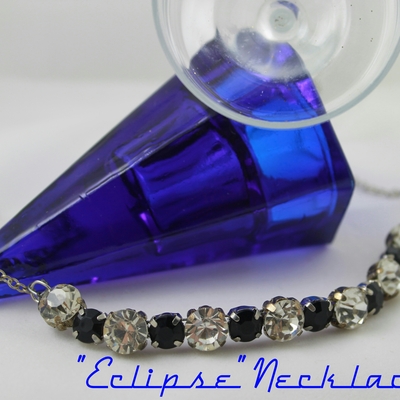 "eclipse" black & diamond necklace