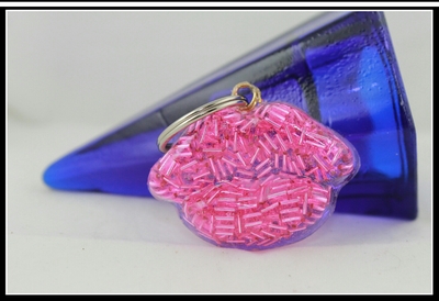 Pink "Hot Lips" Keychain 