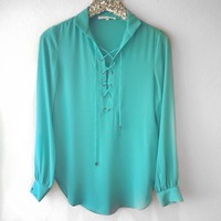 Lace-Up Blouse - Thumbnail 2