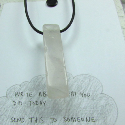 Large rose quartz necklace