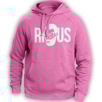 Pink Hoodie w/ message on left sleeve in the logo color