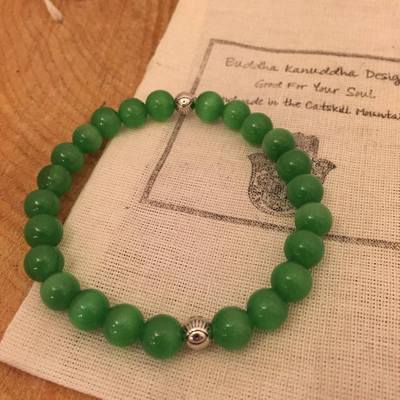 Green Cat's Eye "Evil Eye" Bracelet