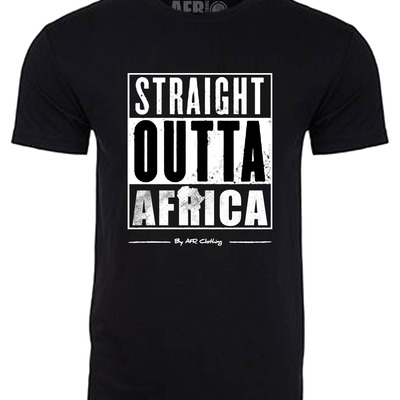 Straight outta africa t-shirt - black