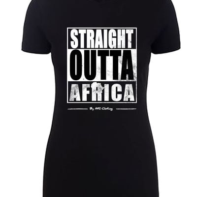 Straight outta africa t-shirt - black