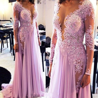 Long prom dress, beautiful prom dress, gorgeous prom dress, long sleeves prom dress, sexy prom gown, on sale prom dress, PD15318