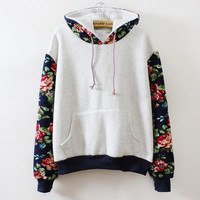 Retro Flowers Hooded Sweater   122201 - Thumbnail 2