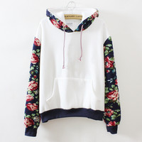 Retro Flowers Hooded Sweater   122201 - Thumbnail 1