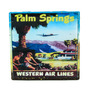 Handmade Coaster Vintage Travel - Palm Springs Western Airlines (2) Handmade Recycled Tile Coaster - Thumbnail 1