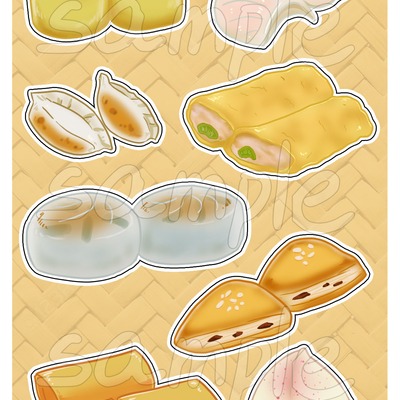 Dim sum sticker sheet
