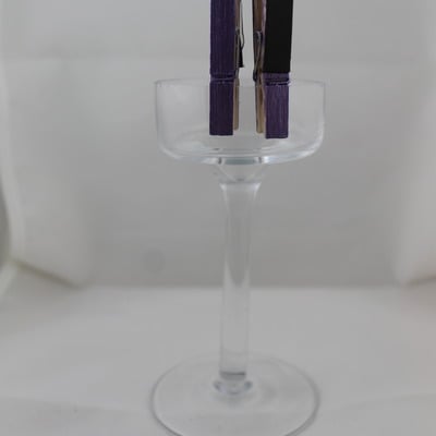 Purple glitter clothes pin magnets