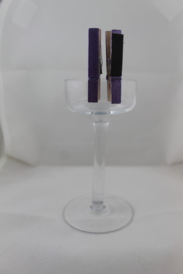 Purple Glitter Clothes Pin Magnets