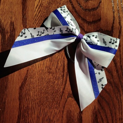 Music Notes, White, and Royal Blue Glitter