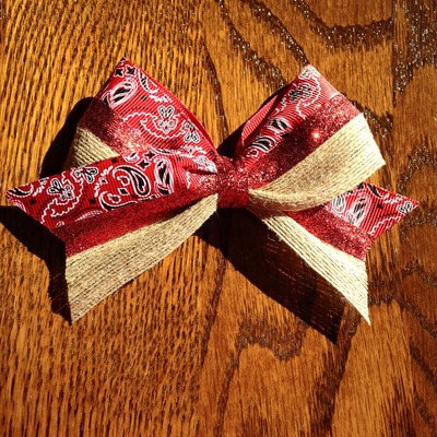 Red paisley, burlap, and red glitter