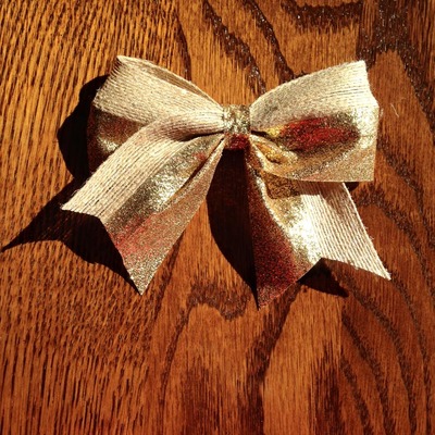 Metallic gold and burlap