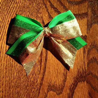 Metallic gold with green glitter