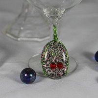 "Oval" Charm; Cherry Jubilee  - Thumbnail 1