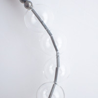 Metal Glass Bead Necklace NL1062 - Thumbnail 3