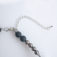 Metal Glass Bead Necklace NL1062 - Thumbnail 4